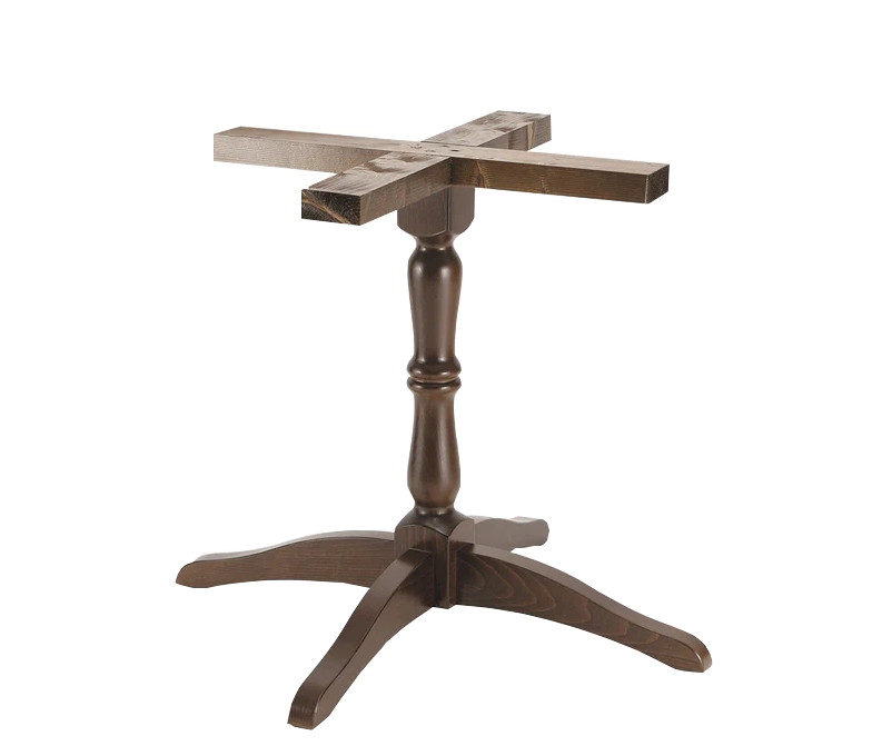 Base centrale tornita tonda XL in legno massello 