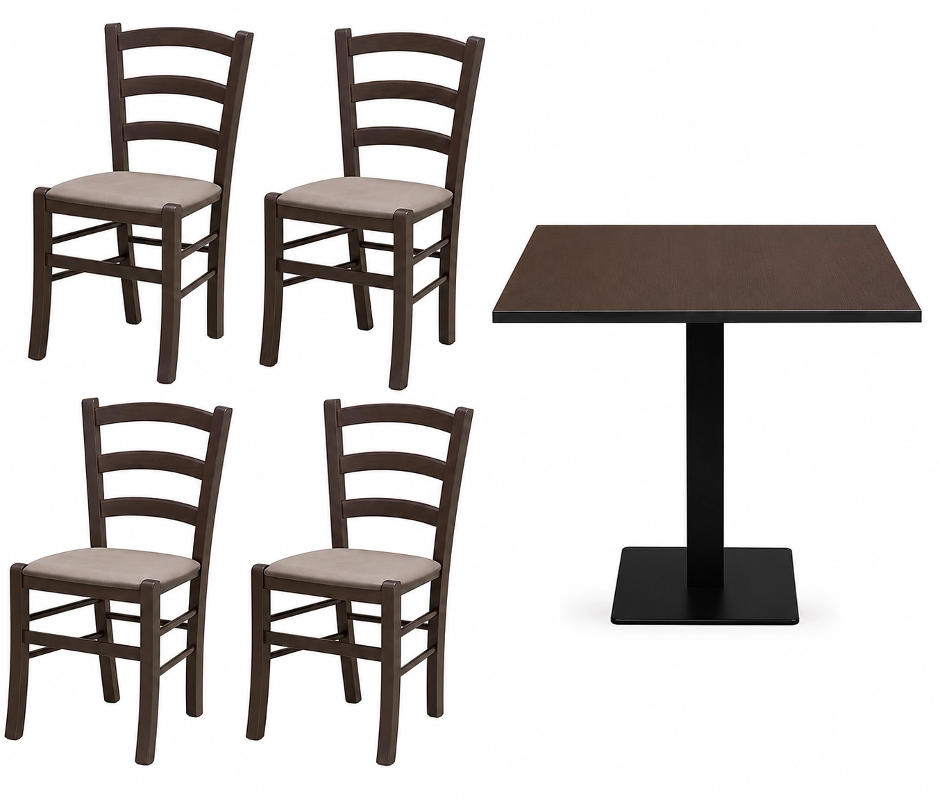 Set Chioggia tavolo con 4 sedie classico per ristoranti e sale da pranzo