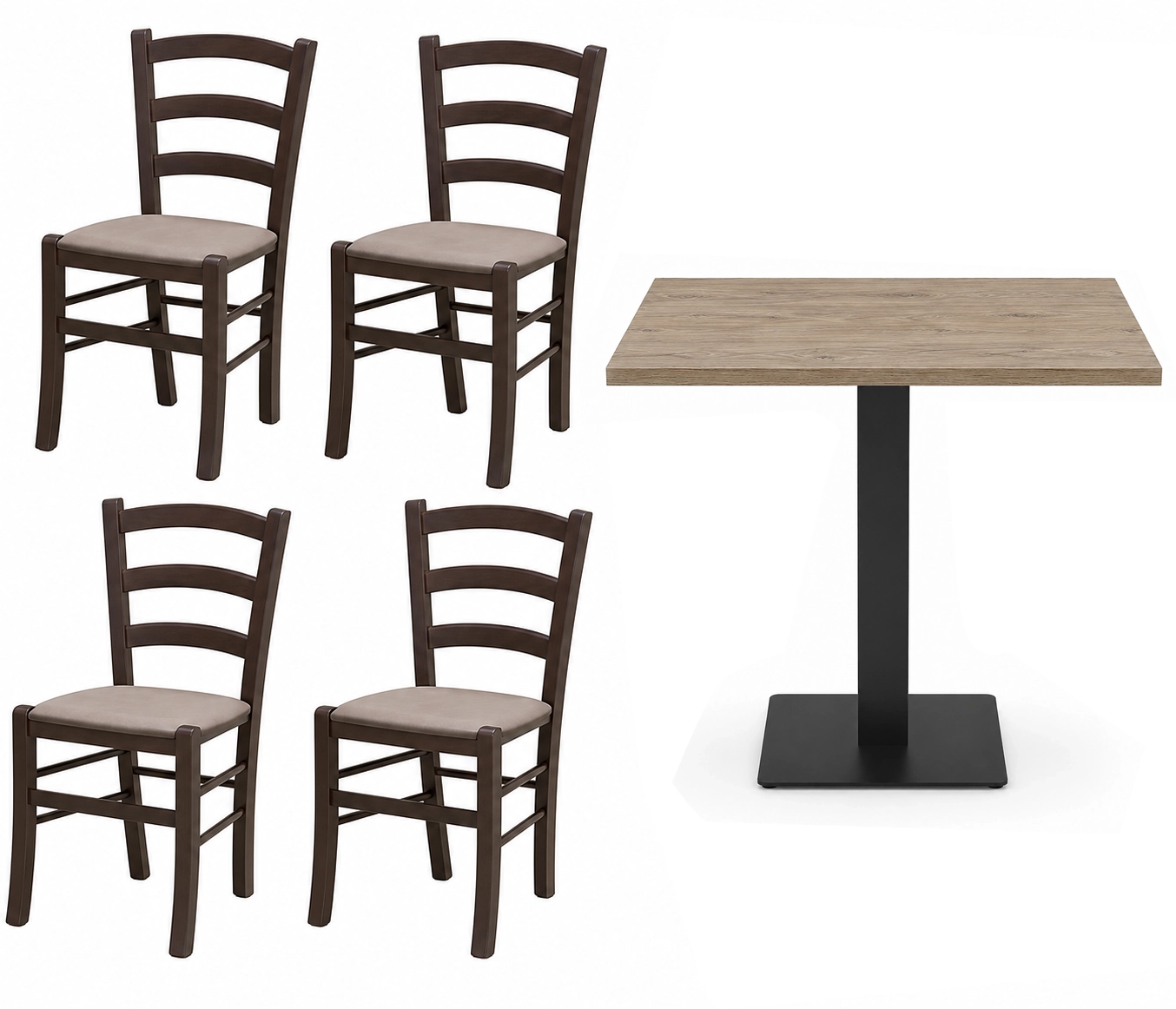 Set Ladispoli set da pranzo tavolo 4 sedie classico professionale per ristoranti