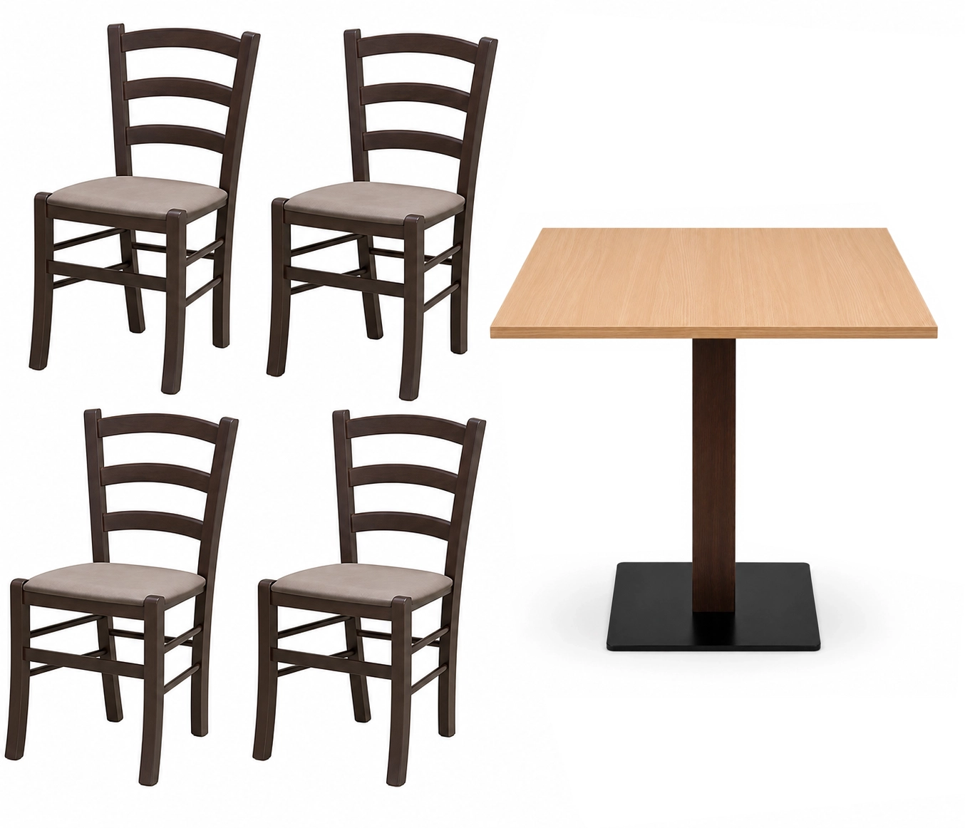 Set Rozzano tavolo con 4 sedie professionale per ristoranti o case