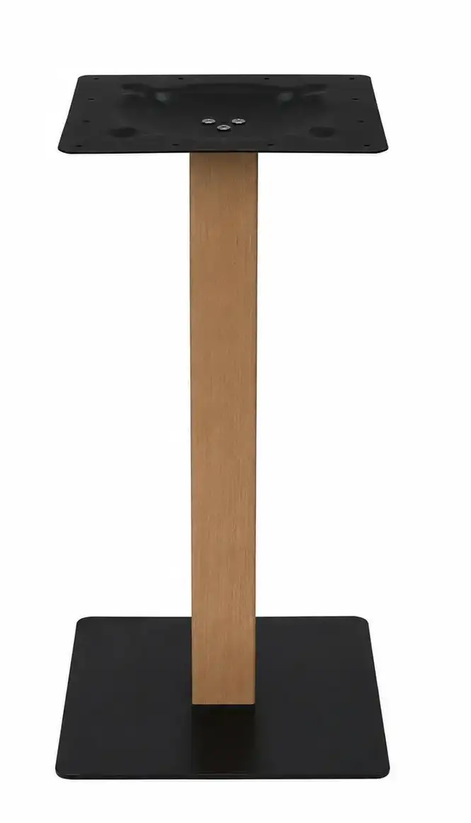 Base metallo con fusto in legno cm 40x40 