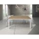 Anteprima foto tavolo provenzale shabby chic piano in rovere nodato con struttura in metallo color bianco