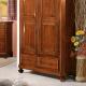 Anteprima foto (5/6) armadio in legno 2 ante 2 cassetti color noce per arredamenti classici stile arte povera