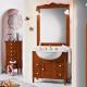 Anteprima foto (2/5) mobile bagno rustico classico in legno con specchiera e lampade e lavello in mineralmarmo