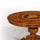 Anteprima foto (3/4) tavolo in stile classico arte povera con piano intarsiato rotondo da diametro 120cm