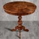 Anteprima foto (3/4) tavolo tondo intarsiato richiudibile a vela in stile classico
