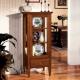 Anteprima foto vetrinetta in legno 1 porta 1 cassetto per arredamenti in stile classico
