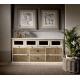 Anteprima foto (3/4) credenza in legno di pino vecchio 2 ante 4 cassetti vetro 2 cassetti centrali
