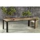 Anteprima foto tavolo con struttura in ferro verniciato e piano in legno di olmo vecchio l204x100