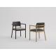 Anteprima foto (2/4) sedie pistoia design moderno con braccioli in legno con seduta e schienale imbottito