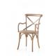 Anteprima foto (1/1) sedia con braccioli color naturale in legno per ristorante shabby chic