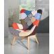 Anteprima foto (2/2) poltrona con tessuto patchwork con braccioli per arredamenti in stile moderno