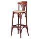 Anteprima foto (1/3) sgabello alto arredo contract bar pub bistrot in legno con schienale a ventaglio e seduta in paglia di vienna