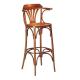 Anteprima foto (4/4) sgabelli alti in legno per arredamento irish london pub in stile rustico bistrot con braccioli e seduta legno