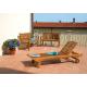Anteprima foto (2/3) lettino con tavolino estraibile in legno di teak per arredamento piscine terrazze giardini