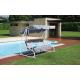 Anteprima foto dondolo per arredo terrazza piscina giardino in ferro rivestimento poliestere grigio