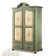 Anteprima foto (2/6) armadio in legno 2 porte 2 cassetti color verde per arredamenti in stile classico e decorato