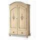 Anteprima foto (2/6) armadio in legno 2 ante 2 cassetti decorato colore avorio filo verde per arredamenti in stile classico barocco
