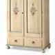 Anteprima foto (4/6) armadio in legno 2 ante 2 cassetti decorato colore avorio filo verde per arredamenti in stile classico barocco