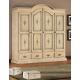 Anteprima foto (8/8) armadio per camere da letto in stile classico decorato 4 porte 4 cassetti laccato avorio profilo azzurro