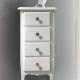 Anteprima foto (3/4) cassettiera in legno in stile contemporaneo con 4 cassetti color bianco