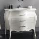 Anteprima foto (2/5) mobile bagno moderno contemporaneo 3 cassetti laccato bianco madreperla con mineralmarmo