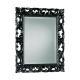 Anteprima foto (4/5) specchiera rettangolare lavorata colore nero lucido arredamenti stile moderno contemporaneo