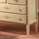 Anteprima foto (3/6) comò in legno 4 cassetti laccato avorio decorato filo verde stile classico