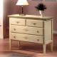 Anteprima foto (4/6) comò in legno 4 cassetti laccato avorio decorato filo verde stile classico