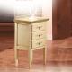 Anteprima foto (5/7) comodino in legno 3 cassetti laccato decorato avorio filo verde per arredamenti in stile classico barocco