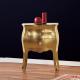 Anteprima foto (3/5) comodino bombato in legno 2 cassetti foglia oro per arredamenti in stile moderno