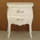 Anteprima foto (4/6) comodino bombato in legno 2 cassetti bianco lucido stile provenzale moderno