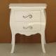 Anteprima foto (5/6) comodino bombato in legno 2 cassetti bianco lucido stile provenzale moderno