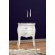 Anteprima foto (6/6) comodino bombato in legno 2 cassetti bianco lucido stile provenzale moderno