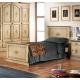 Anteprima foto (8/8) letto singolo in legno colore avorio anticato con profili azzurro antico stile decorato