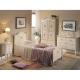 Anteprima foto (5/8) letto singolo in legno colore bianco filo rosa per arredamenti in stile decorato
