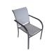 Anteprima foto (1/2) sedia in alluminio color antracite con seduta e schienale in textilene grigio chiaro impilabile