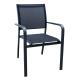 Anteprima foto sedie esterno contract impilabili in alluminio antracite e textilene nero