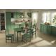 Anteprima foto cucine in legno massello di pino in stile provenzale color verde per arredo casa baita chalet