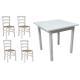 Anteprima foto set tavolo + 4 sedie impagliate per ristorante color bianco anilina