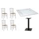 Anteprima foto set tavoli base in ghisa e piani shabby chic + 4 sedie legno colorate bianco arredo bar ristorante
