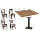 Anteprima foto set brescia arredo bar ristorante pizzeria tavoli con base ghisa con piano legno e sedie seduta legno