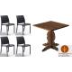 Anteprima foto set sassari arredamenti bar ristorante birreria tavoli rustici legno con sedie polipropilene nere impilabili