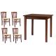 Anteprima foto set tavoli legno color noce e 4 sedie classiche seduta paglia ristorante bar