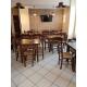 Anteprima foto (7/10) set cosenza tavoli 4 gambe 80x80 + sedie seduta legno color noce arredo bar ristorante