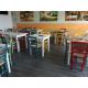 Anteprima foto (3/4) set modena tavoli gambe quadre e sedie paesana seduta legno color bianco anilina arredo bar ristorante pizzerie