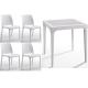 Anteprima foto set completi sedie e tavoli in polipropilene resina e fibra di vetro in colore bianco per arredo esterno giardino bar ristorante