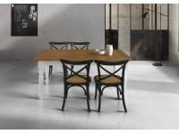 Foto tavolo allungabile provenzale shabby chic in rovere massello bicolore