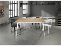 Foto tavolo shabby provenzale allungabile bicolore in abete spazzolato bicolore