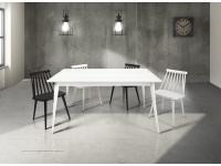 Foto tavolo shabby chic provenzale allungabile in abete spazzolato color bianco